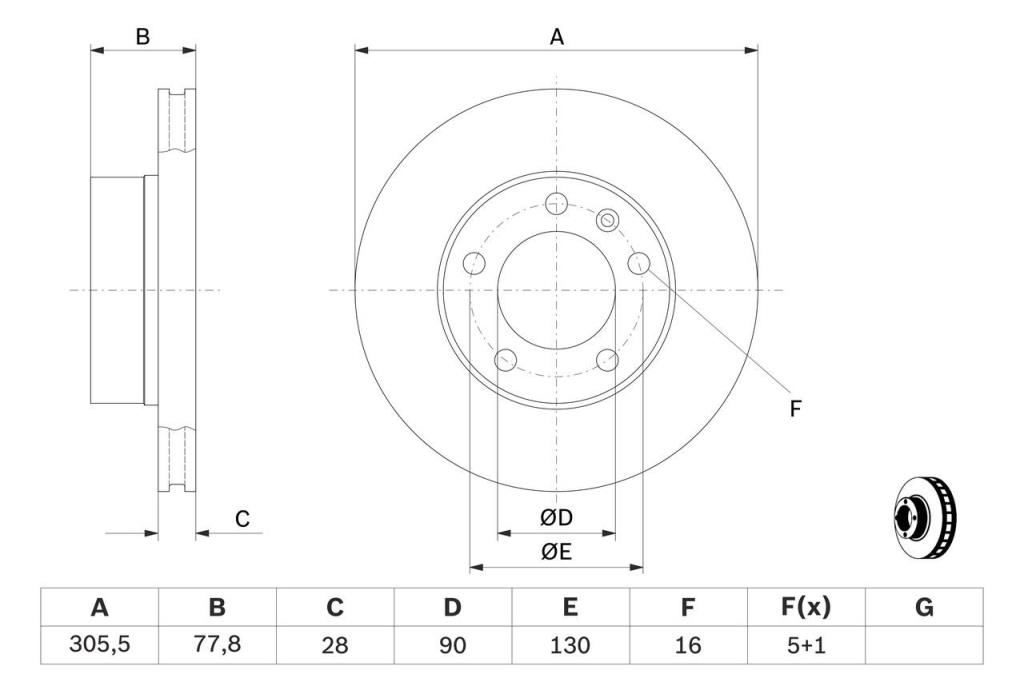 Disques de frein BOSCH ref. 0 986 479 B59