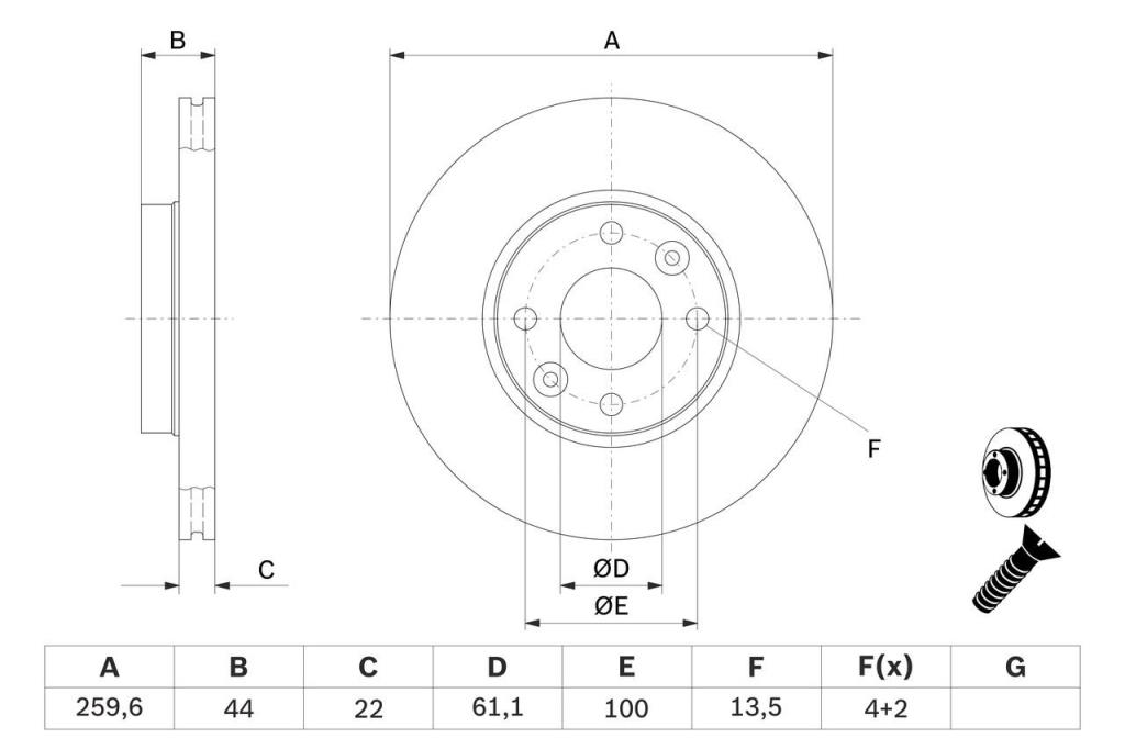 Disques de frein BOSCH ref. 0 986 479 B73