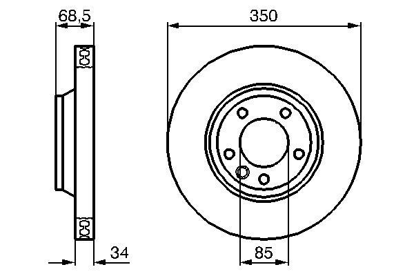 Disque de frein avant gauche BOSCH ref. 0 986 479 249