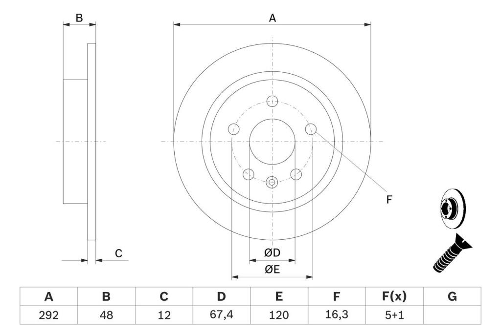 Disques de frein BOSCH ref. 0 986 479 C73