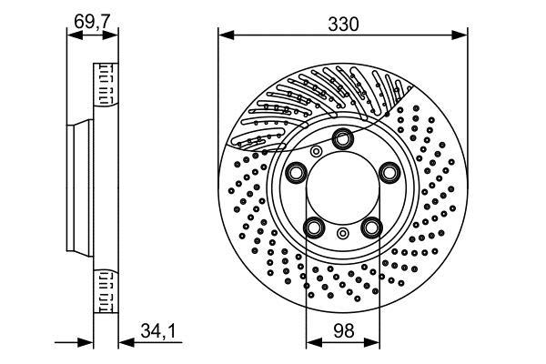 Disque de frein avant droit BOSCH ref. 0 986 479 580