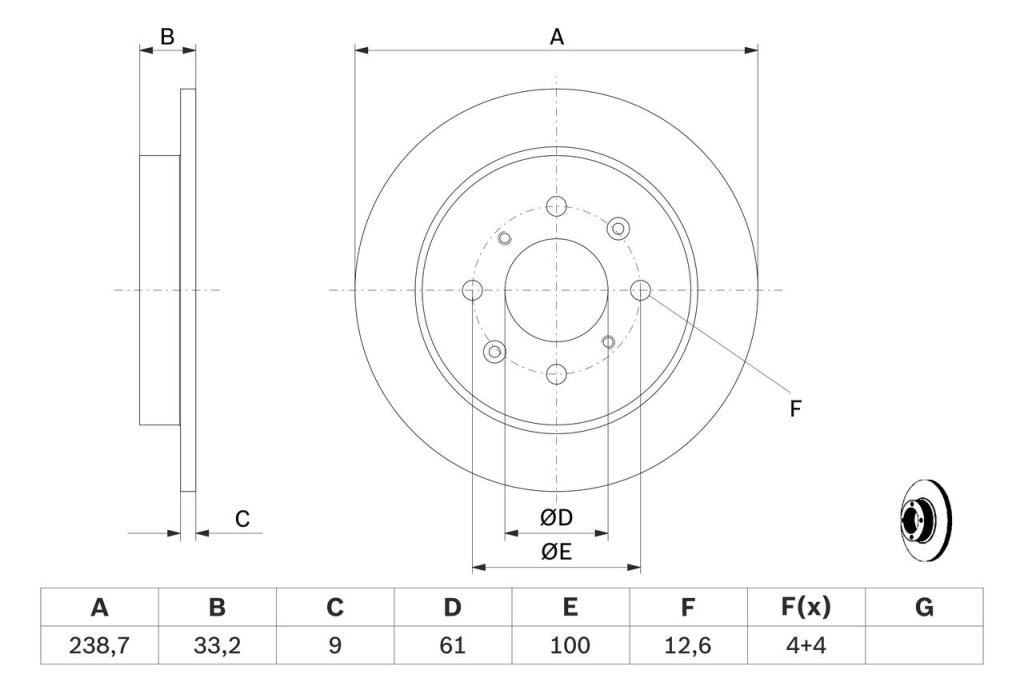 Disque de frein BOSCH 0 986 479 739 Disque de frein BOSCH 0 986 479 739