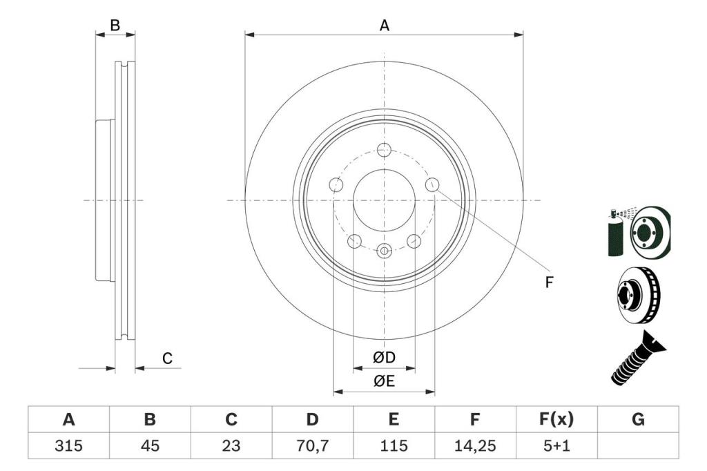 Disques de frein BOSCH ref. 0 986 479 F85