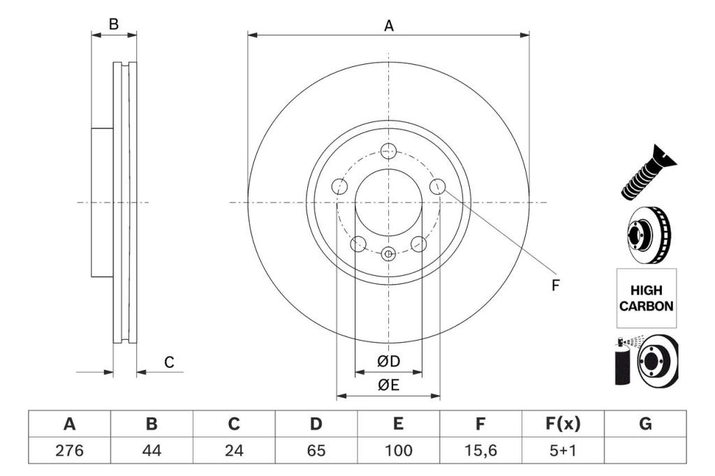 Disques de frein BOSCH ref. 0 986 479 H71