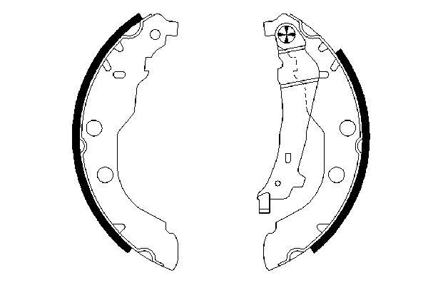 Jeu de 4 mâchoires de frein (Garniture de frein à tambour) BOSCH 0 986 487 549