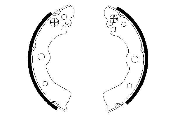 Jeu de 4 mâchoires de frein (Garniture de frein à tambour) BOSCH 0 986 487 578