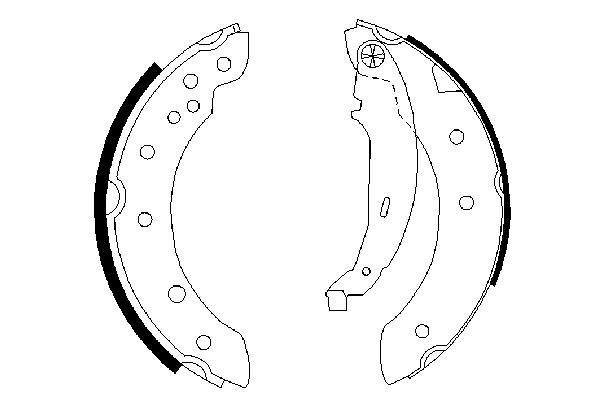 Jeu de 4 mâchoires de frein (Garniture de frein à tambour) BOSCH 0 986 487 585