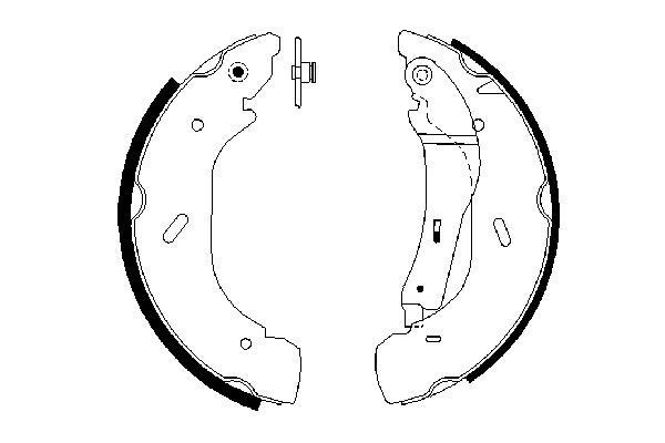 Jeu de 4 mâchoires de frein (Garniture de frein à tambour) BOSCH 0 986 487 612