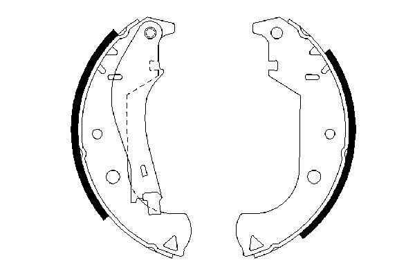 Jeu de 4 mâchoires de frein (Garniture de frein à tambour) BOSCH 0 986 487 626