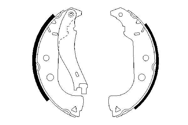 Jeu de 4 mâchoires de frein (Garniture de frein à tambour) BOSCH 0 986 487 629