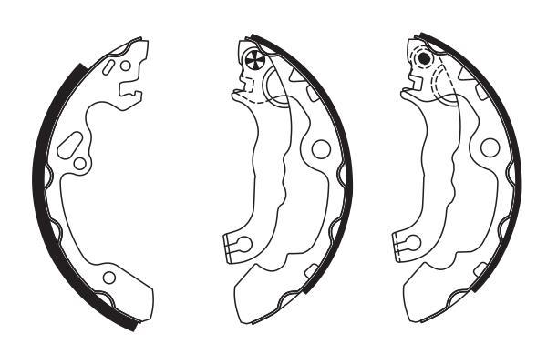 Jeu de 4 mâchoires de frein (Garniture de frein à tambour) BOSCH 0 986 487 633