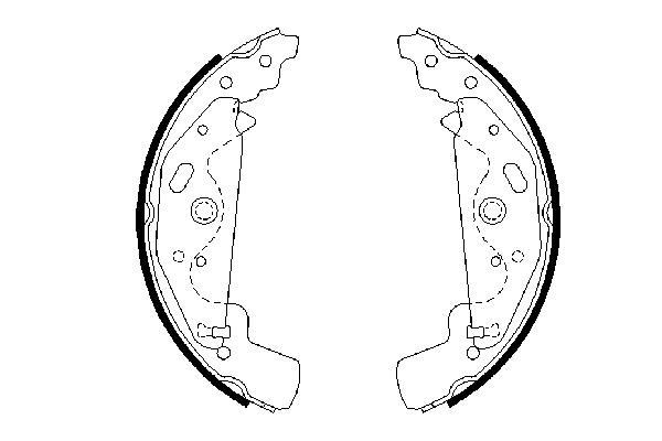 Jeu de 4 mâchoires de frein (Garniture de frein à tambour) BOSCH 0 986 487 643