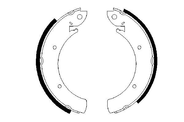 Jeu de 4 mâchoires de frein (Garniture de frein à tambour) BOSCH 0 986 487 648