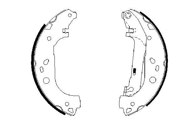 Jeu de 4 mâchoires de frein (Garniture de frein à tambour) BOSCH 0 986 487 667