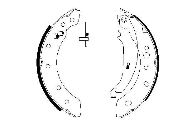 Jeu de 4 mâchoires de frein (Garniture de frein à tambour) BOSCH 0 986 487 672
