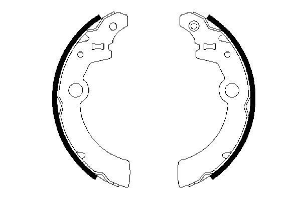 Jeu de 4 mâchoires de frein (Garniture de frein à tambour) BOSCH 0 986 487 676