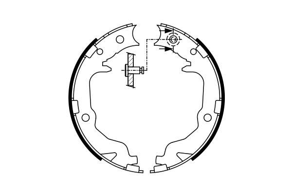 Jeu de mâchoires de frein à main (Mâchoire de frein à main) BOSCH ref. 0 986 487 766