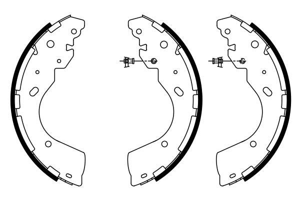 Jeu de 4 mâchoires de frein (Garniture de frein à tambour) BOSCH 0 986 487 922