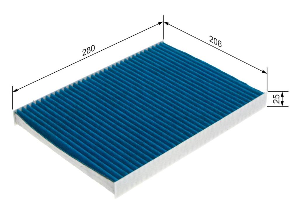 Filtre d'habitacle (Filtre à pollen) BOSCH ref. 0 986 628 563
