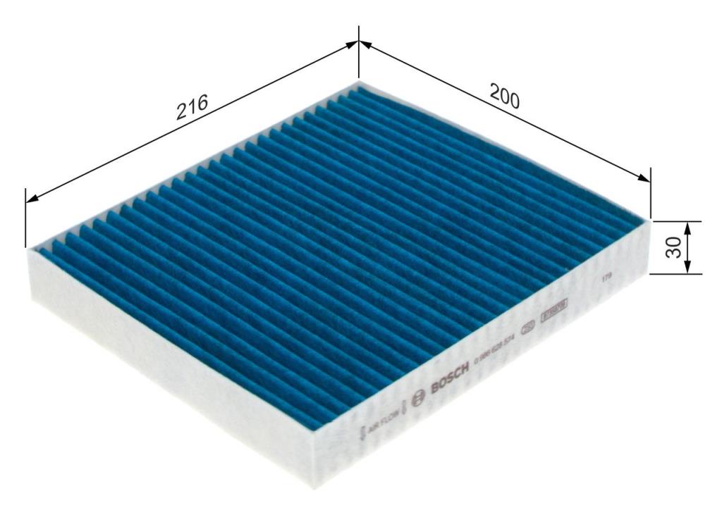 Filtre d'habitacle (Filtre à pollen) BOSCH ref. 0 986 628 574