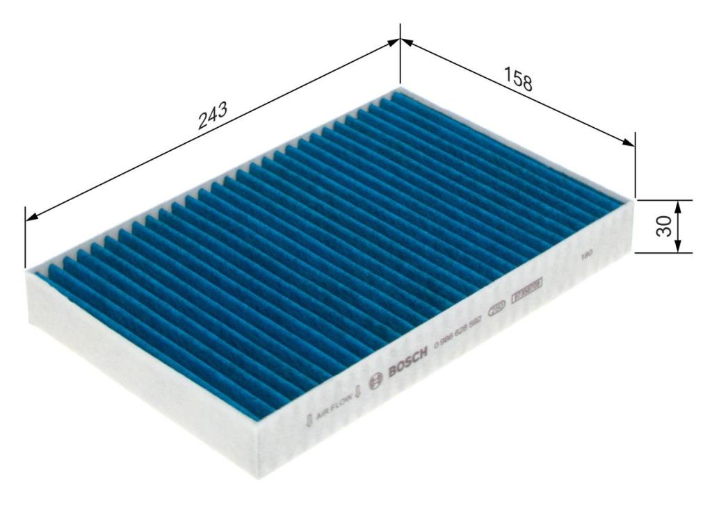 Filtre d'habitacle (Filtre à pollen) BOSCH ref. 0 986 628 592