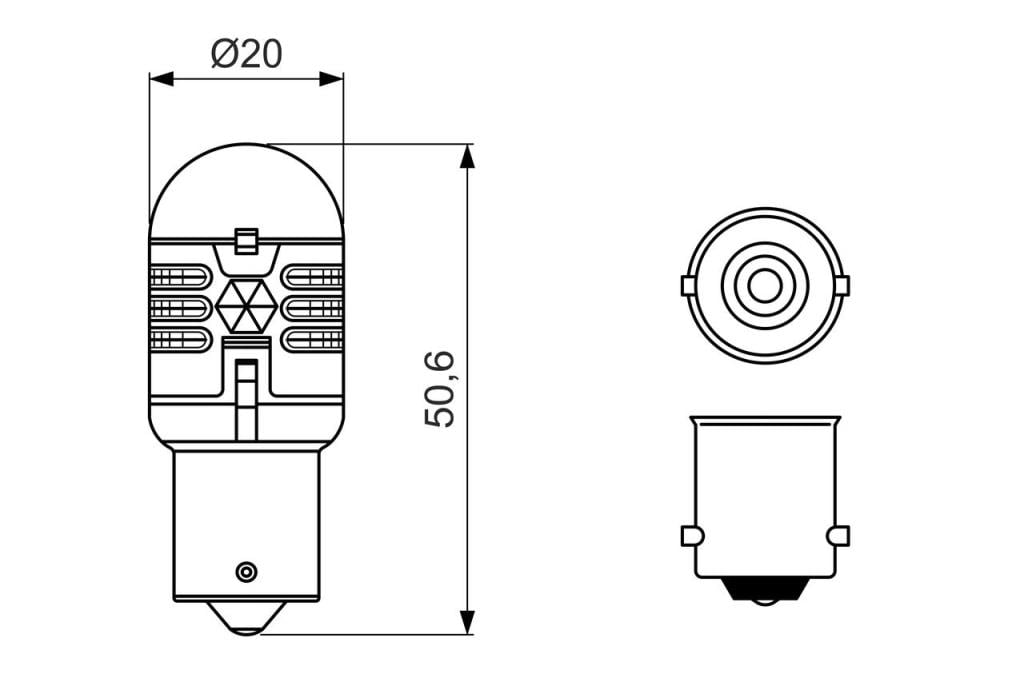 Ampoules LED Eclairage Arrière BOSCH P21/5W - ref. 1 987 301 521