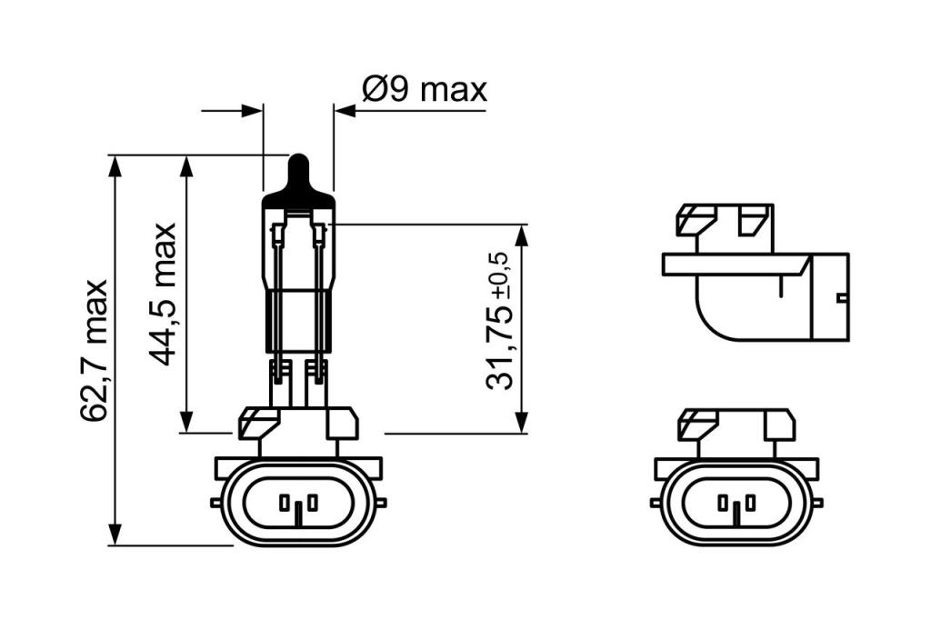 Lâmpada BOSCH 1 ✕ H27W/2 - ref. 1 987 302 025