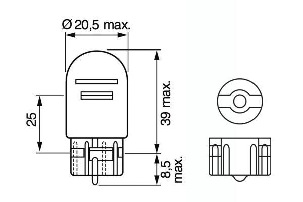 Ampoule BOSCH 10 ✕ W21/5W - ref. 1 987 302 252