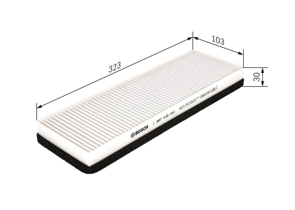 Filtre d'habitacle (Filtre à pollen) BOSCH M2041 - ref. 1 987 432 041