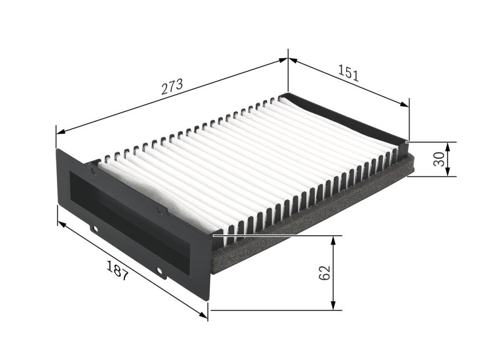 Filtre d'habitacle (Filtre à pollen) BOSCH M2210 - ref. 1 987 432 210