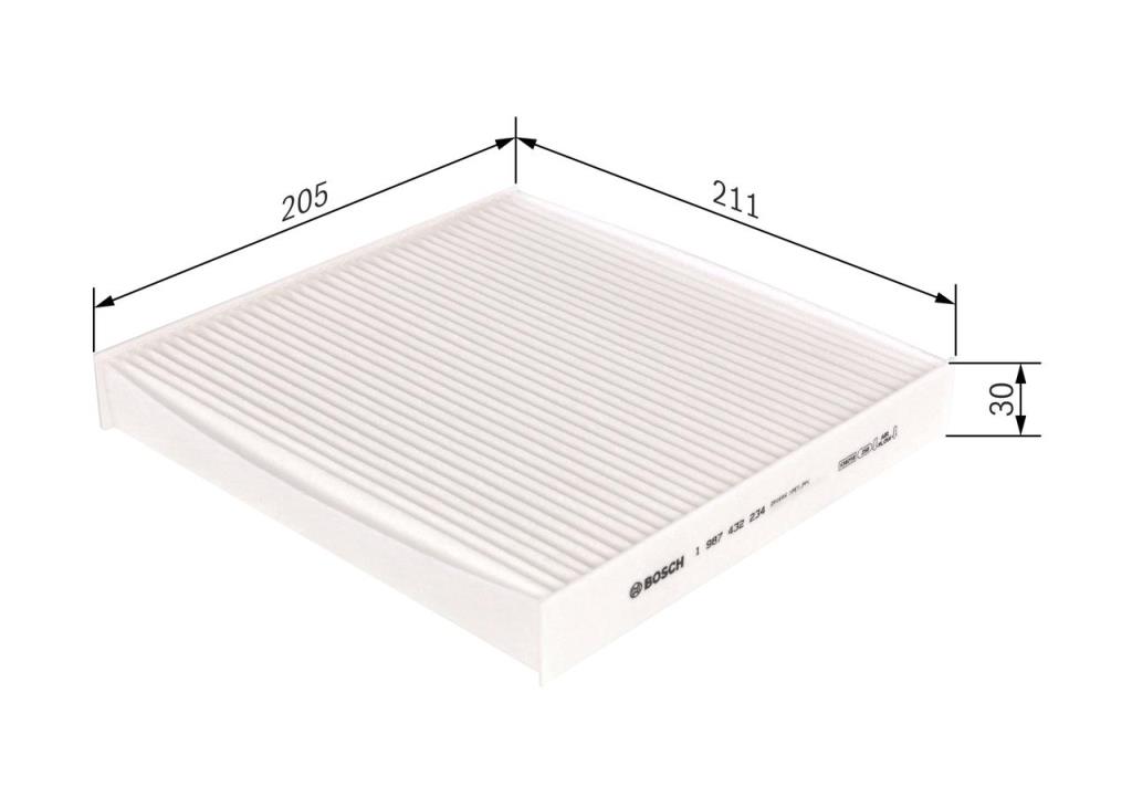 Filtro de habitáculo BOSCH M2234 - ref. 1 987 432 234