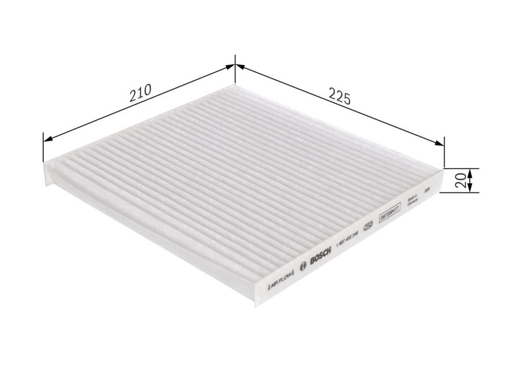 Filtro de habitáculo BOSCH M2246 - ref. 1 987 432 246