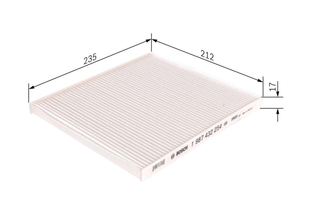 Filtre d'habitacle (Filtre à pollen) BOSCH M2254 - ref. 1 987 432 254