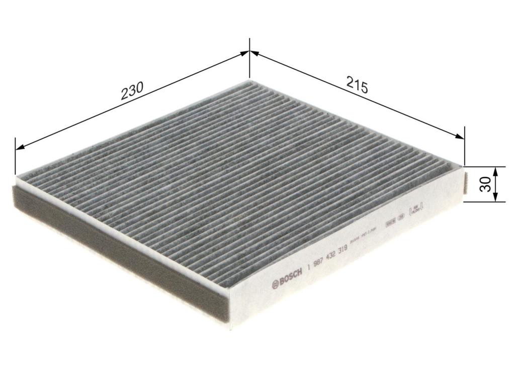 Filtre d'habitacle (Filtre à pollen) BOSCH R2319 - ref. 1 987 432 319