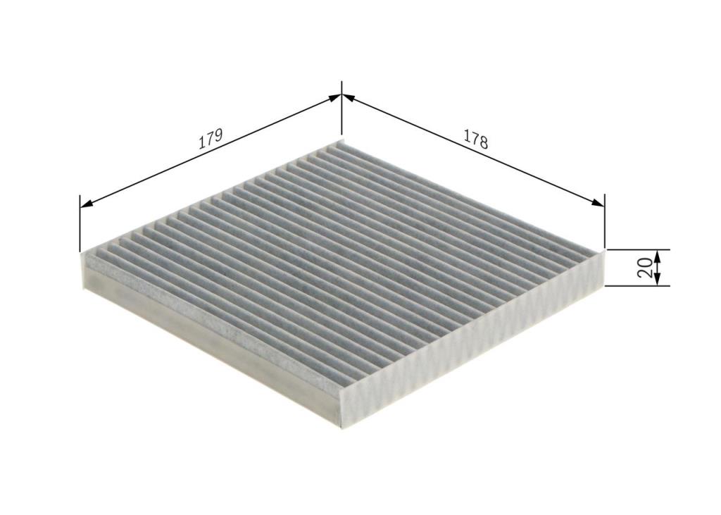 Filtre d'habitacle (Filtre à pollen) BOSCH R2566 - ref. 1 987 432 566