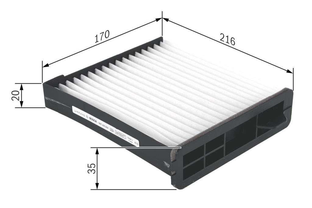 Filtre d'habitacle (Filtre à pollen) BOSCH M5009 - ref. 1 987 435 009