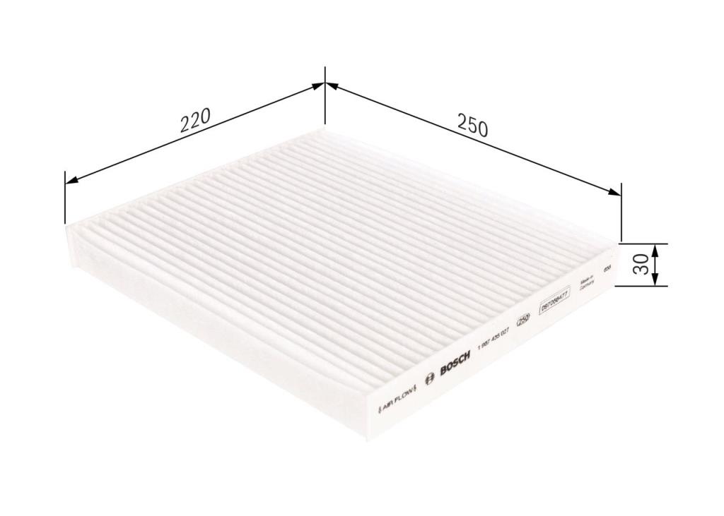 Filtre d'habitacle (Filtre à pollen) BOSCH M5027 - ref. 1 987 435 027