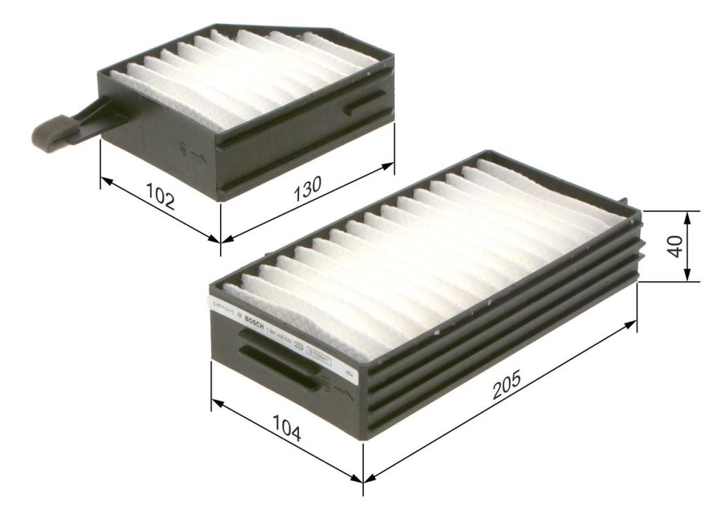 Filtre d'habitacle (Filtre à pollen) BOSCH M5043 - ref. 1 987 435 043