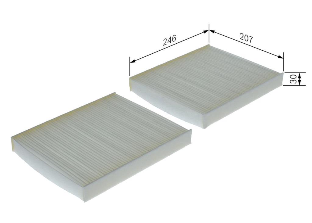 Filtre d'habitacle (Filtre à pollen) BOSCH M5064 - ref. 1 987 435 064
