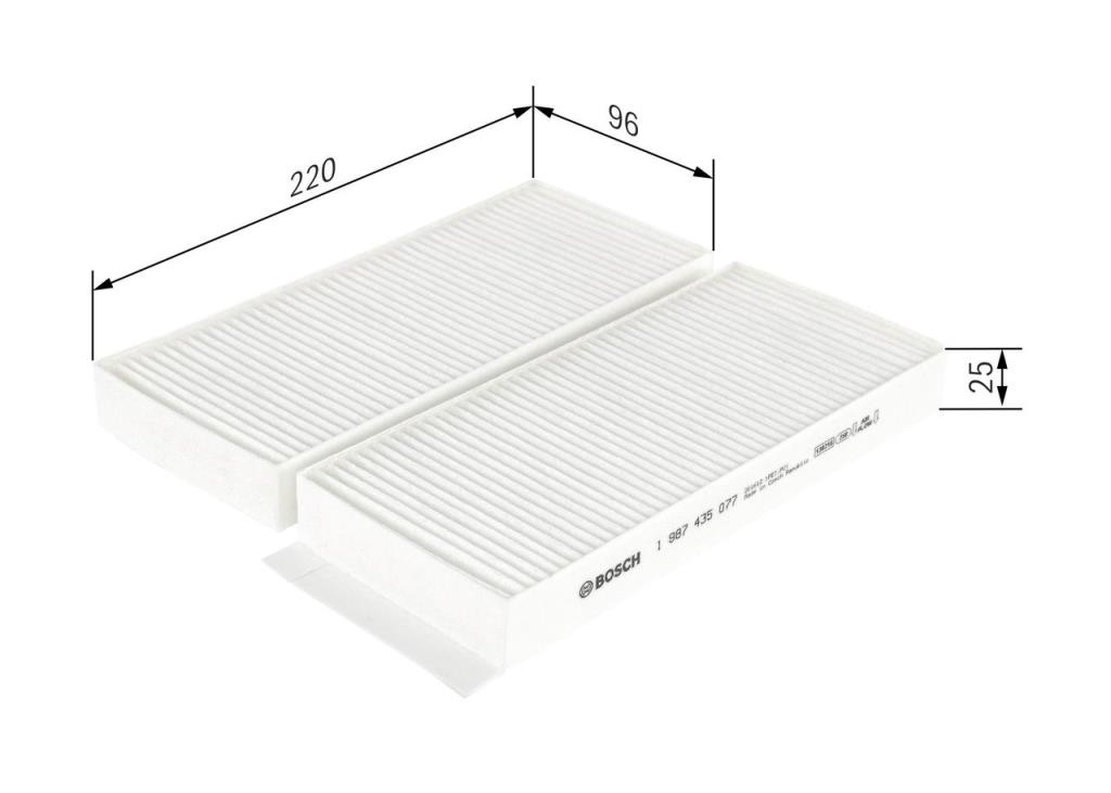 Filtro de habitáculo BOSCH M5077 - ref. 1 987 435 077