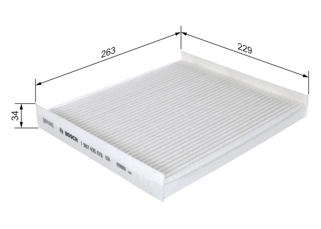 Filtre d'habitacle (Filtre à pollen) BOSCH M5078 - ref. 1 987 435 078