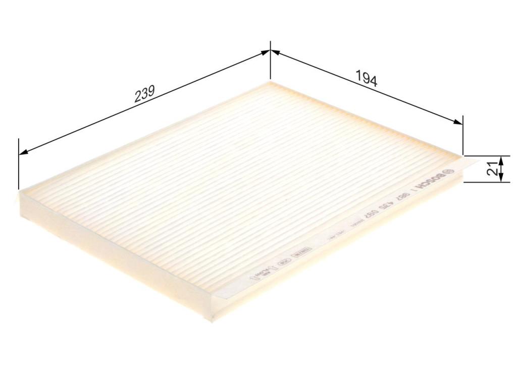 Filtre d'habitacle (Filtre à pollen) BOSCH M5097 - ref. 1 987 435 097