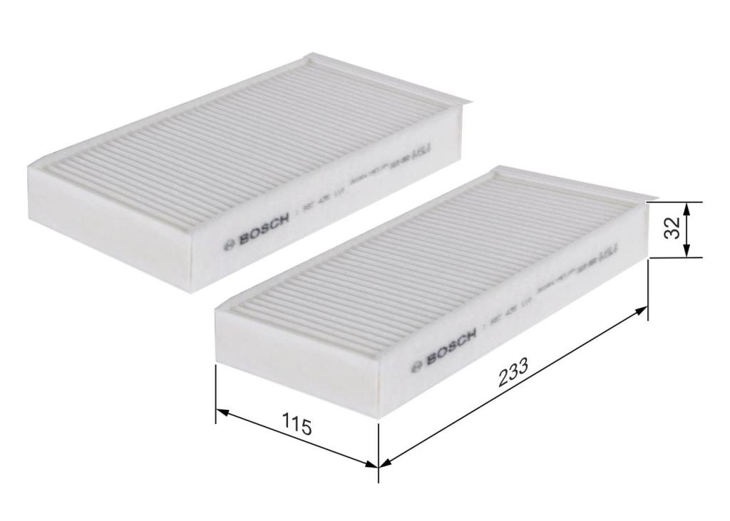 Filtro, aire habitáculo BOSCH M5110 - ref. 1 987 435 110
