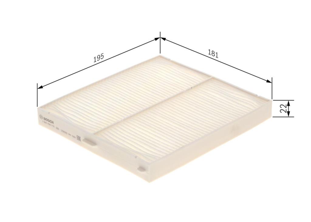 Filtre d'habitacle (Filtre à pollen) BOSCH M5115 - ref. 1 987 435 115