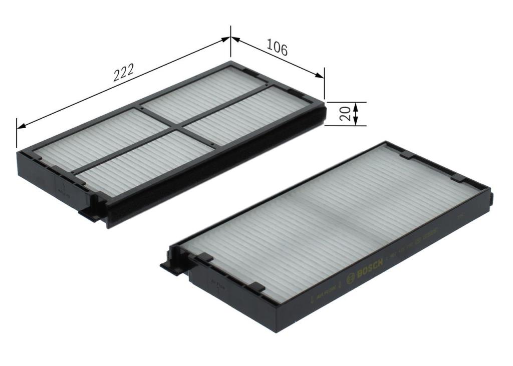 Filtre d'habitacle (Filtre à pollen) BOSCH ref. 1 987 435 158