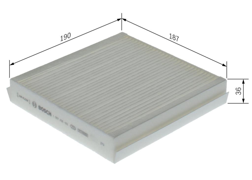 Filtre d'habitacle (Filtre à pollen) BOSCH ref. 1 987 435 163