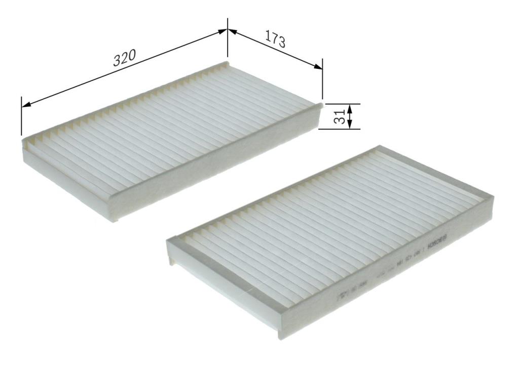 Filtre d'habitacle (Filtre à pollen) BOSCH ref. 1 987 435 184