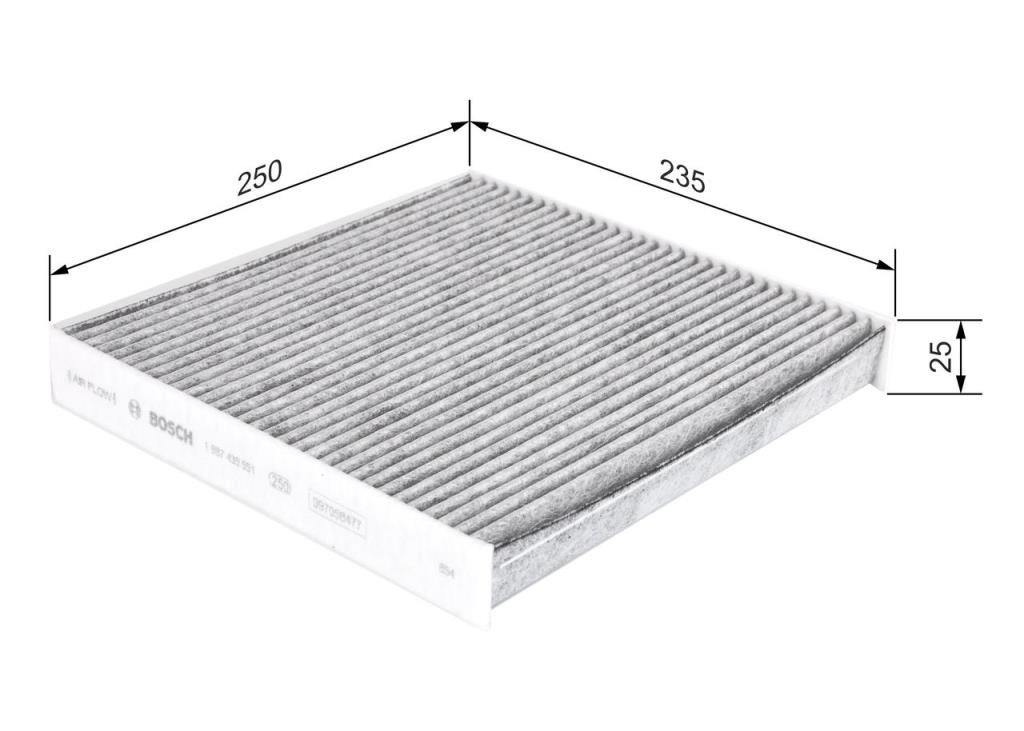 Filtro de habitáculo BOSCH R5551 - ref. 1 987 435 551