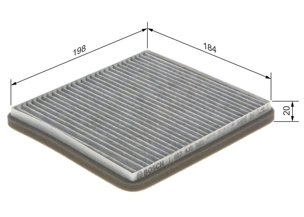 Filtre d'habitacle (Filtre à pollen) BOSCH R5565 - ref. 1 987 435 565