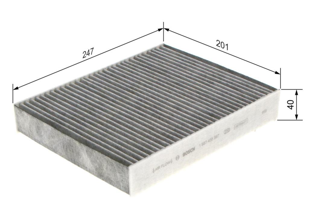 Filtre d'habitacle (Filtre à pollen) BOSCH R5567 - ref. 1 987 435 567